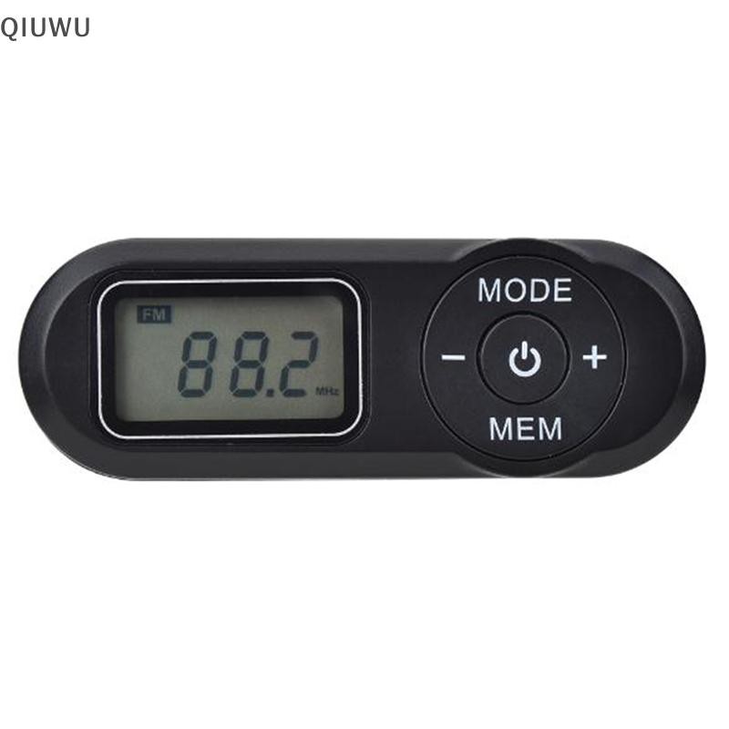 Đài FM bỏ túi QIUWU với chức năng DSP FM 1.1Inch Đài phát thanh kỹ thuật số Mini.