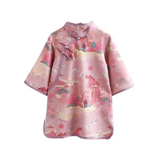 Lashebel Bé Gái Sườn Xám Đầm Công Chúa Phong Cách Sông Tranh Xuân Thu Hanfu Phong Cách Trung Hoa Đầm Bé Gái 24.11.8