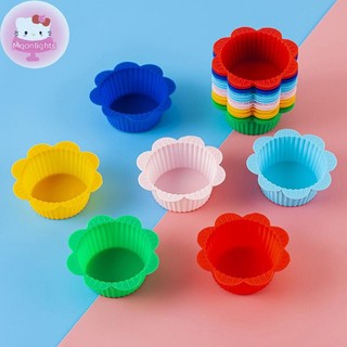 Moonlights Khuôn Bánh Silicon Tròn Khuôn Nướng Bánh Silicon Khuôn Cốc, Cupcake Pudding Khuôn Chịu Nhiệt Độ Cao Và Mềm Mại EN
