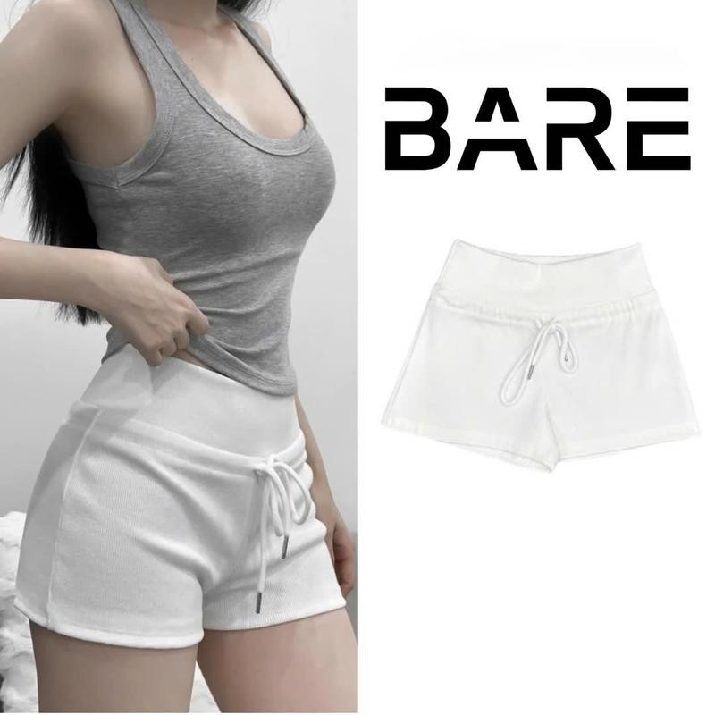 BARE_Quần Đùi Nữ Ôm Gọn Tôn Dáng Vải Thun Gân Co Giãn Basic Phối Viền Màu Nổi Bật- Q096
