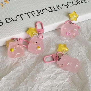 [Gou] Hoạt Hình Lợn Hồng Dạ Quang Nhân Vật Móc Khóa Nhựa Móc Khóa Mặt Dây Chuyền Túi Điện Thoại Đồ Trang Trí Quà Tặng VN
