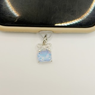 Điện Thoại Di Động Trang Trí Chống Bụi Cắm Hợp Kim DIY Đá Trong Suốt Sapphire Nơ Quyến Rũ Lỗ Điện Thoại Di Động Chống Bụi Cắm