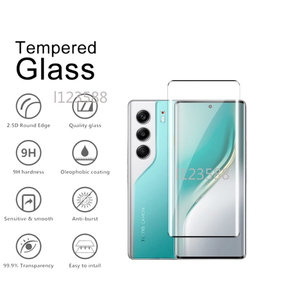 Dành Cho Tecno Camon 40 50 30 Pro Premier 5G 4G 2025 Camon40 40Pro Camon50 Camon30 30Pro 3D Cong Full Cover Kính Cường Lực Bảo Vệ Màn Hình Phim Bảo Vệ Trong Suốt