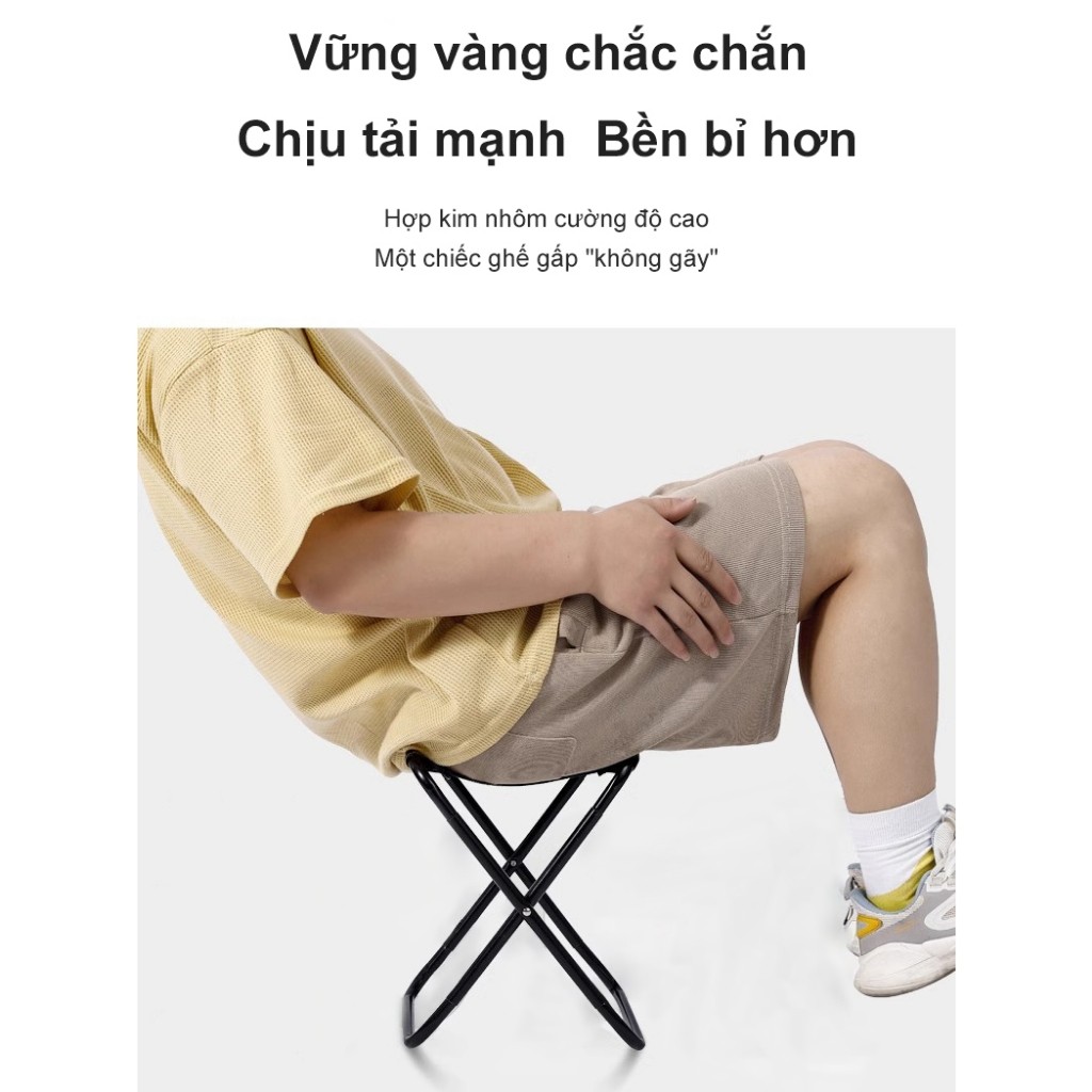 Ghế gấp dã ngoại di động, ghế câu cá, kích thước siêu nhỏ 30*13cm