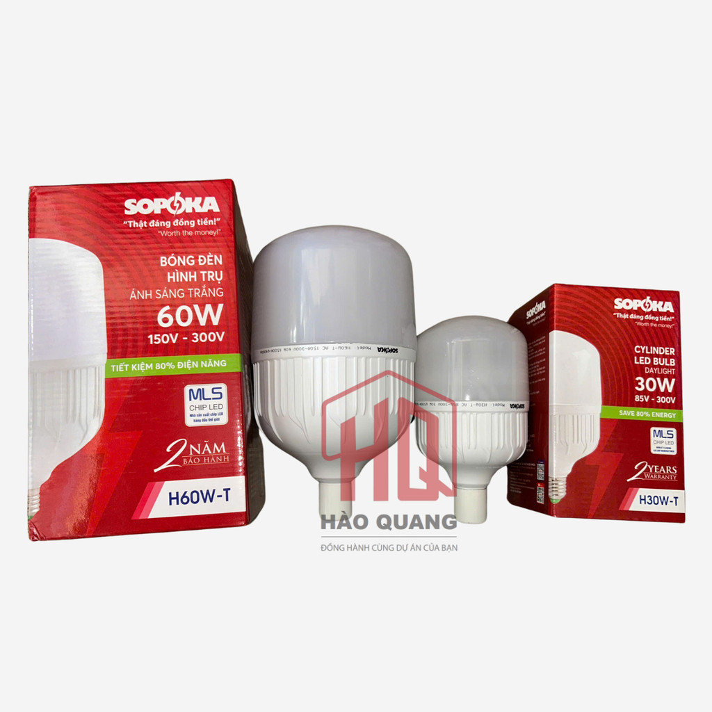 2 Bóng đèn led cao cấp Sopoka hàng Việt Nam (30w/60w)