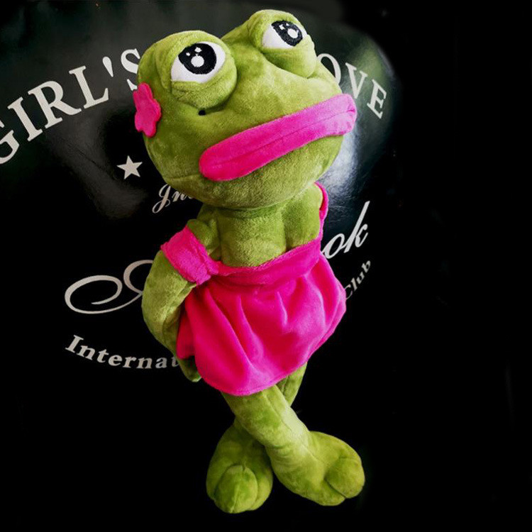 Green Frog Plushie - Búp bê nhồi bông mặt buồn dễ thương, Cánh tay & chân có thể tư thế linh hoạt, Bộ sưu tập lấy cảm hứng từ Kawaii Meme