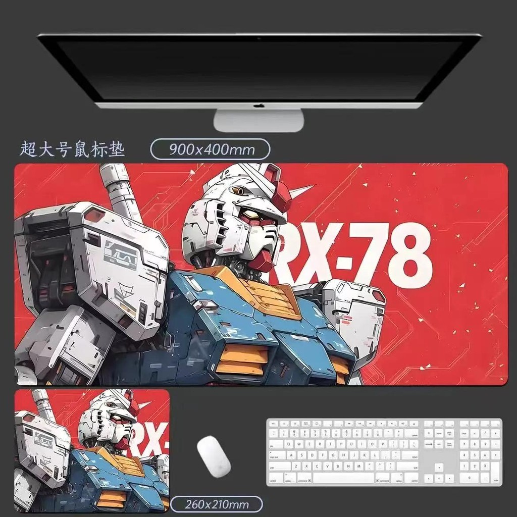 Miếng Lót Chuột Lớn RX-78-2 Cho Người Hâm Mộ Gundam Đế Cao Su Chống Trơn Trượt 3MM Dày Bàn Chơi Game Thảm Cho Otaku