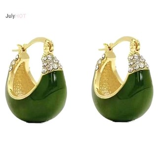 Julyhot 1 Cặp Hàn Quốc Hợp Thời Trang Xanh Nhỏ Giọt Dầu Zircon Bông Tai Dành Cho Nữ Đơn Giản Không Đều Hình Học Tòn Ten Bông Tai Đảng Cá Tính Trang Sức Massivedeals
