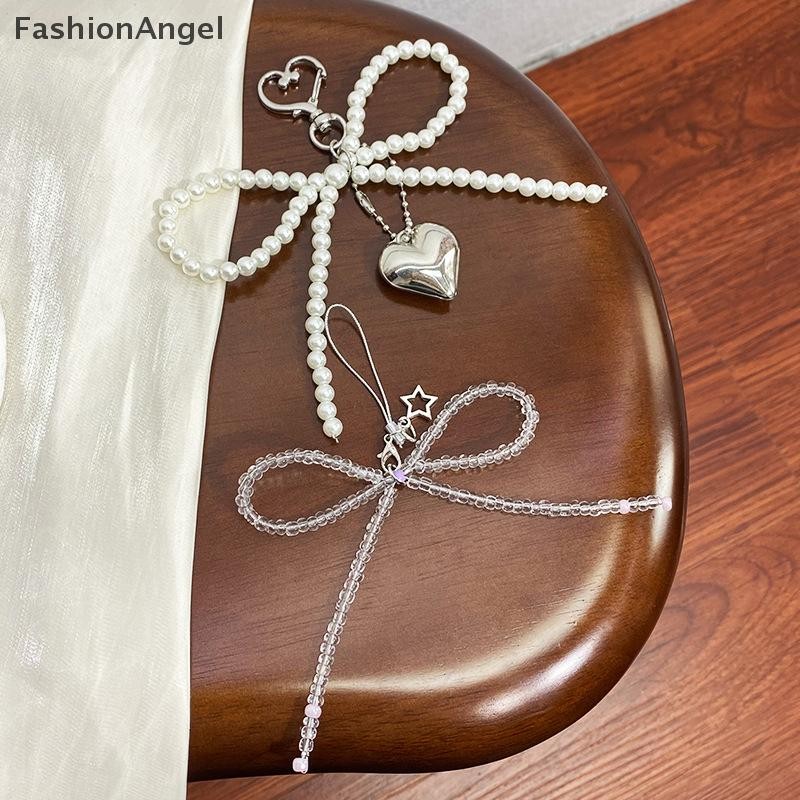 Fashionangel Dễ Thương Nơ Ngọc Trai Mặt Dây Chuyền Móc Khóa Thời Trang Hình Trái Tim Mặt Dây Chuyền Điện Thoại Di Động Camera Mặt Dây Chuyền Phụ Kiện Túi Trang Trí Quà Tặng VN