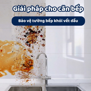 Decal dán bếp từ tính chống bám bẩn, Giấy dán tường trong suốt không dùng keo, dễ dàng vệ sinh