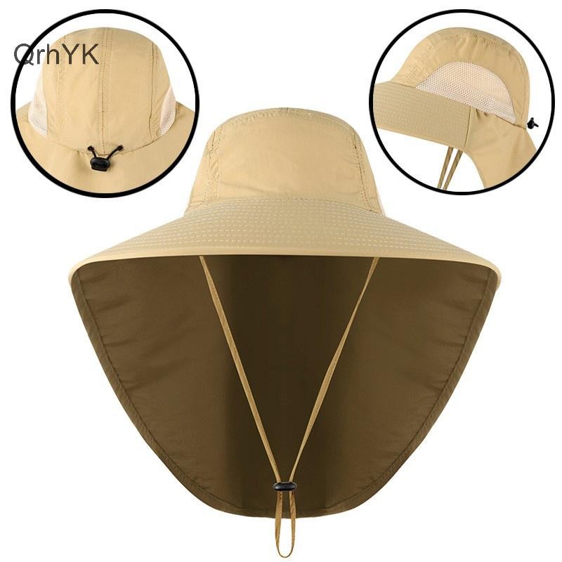 Nhà máy thời trang Mũ chống nắng vành rộng dành cho nam có thể tái tạo, có thể điều chỉnh và chống thấm nước có lưới dệt, thích hợp để đi bộ đường dài và cắm trại QrhYK