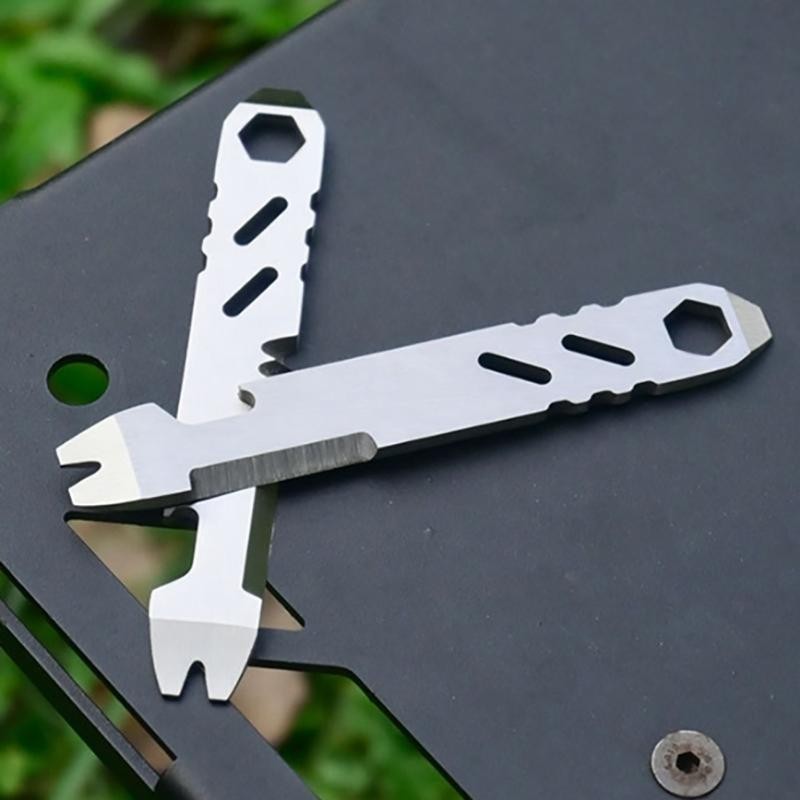 Tmoy Thép không gỉ Đa Năng Pry Bar Mini Hex Cờ Lê Dụng Cụ Mở Chai Di Động Ngoài Trời Xe Đạp Công Cụ Sửa Chữa TCS