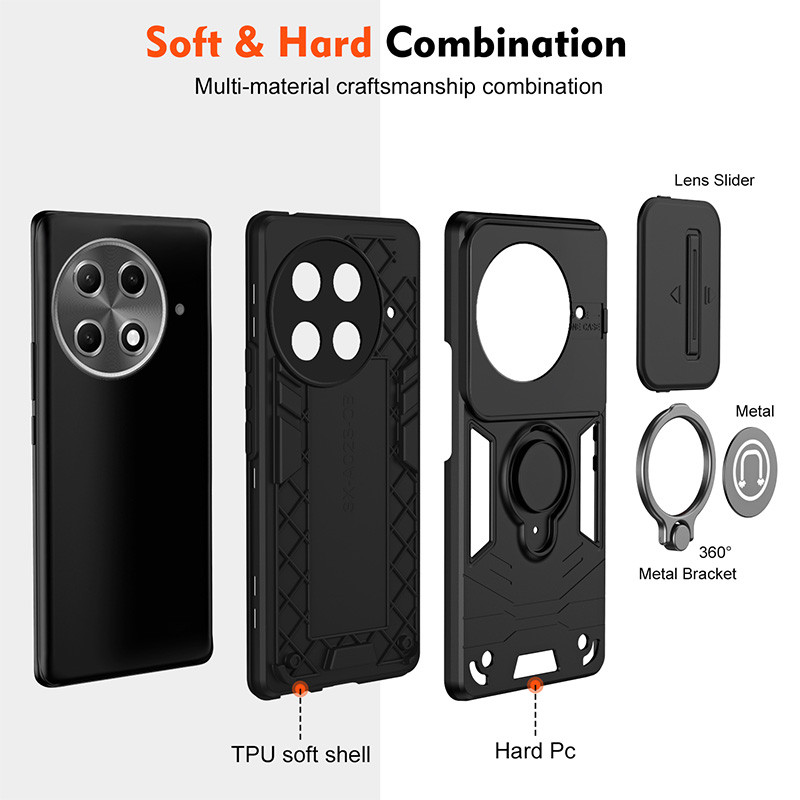 Dành Cho Tecno Camon 30s / Camon 30s Pro CLA5 Máy Ảnh Trượt Sang Trọng Chống Sốc Từ Vòng Đứng Ốp Lưng
