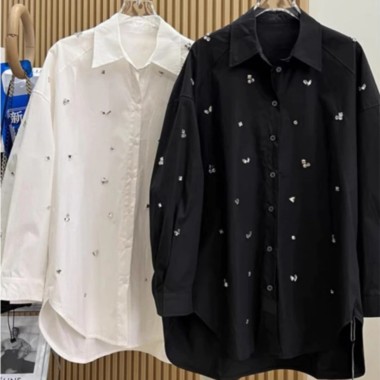 Áo Sơ Mi Trơn Basic Double Đá KCloset Vải Cotton Mềm Mịn Nữ Tính NA101