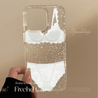 Ins Hàn Quốc Thiết kế đồ lót ren trắng gợi cảm Bling HD Vỏ trong suốt cho iPhone 11 16 16E 15 14 13 12 Pro Xs Max XR X 7 8 Plus SE Vỏ điện thoại mềm Bảo vệ Nhật Bản Vỏ lấp lánh