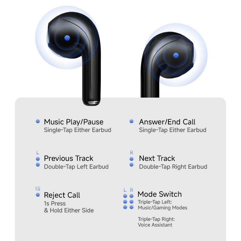 Tai nghe không dây ND Air3 Bluetooth 5.4 Tai nghe nhét tai 13mm Trình điều khiển năng động Tai nghe trò chơi âm thanh nổi HiFi Tai nghe nhét tai Tai nghe Tai nghe Air 3