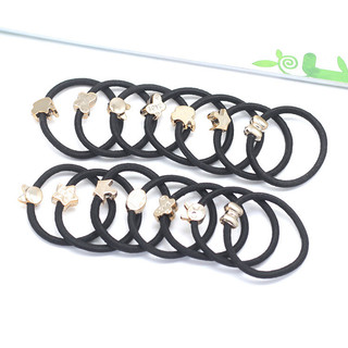 GY9 Dây buộc tóc cao su đen từ Hàn Quốc, bền và có độ đàn hồi cao