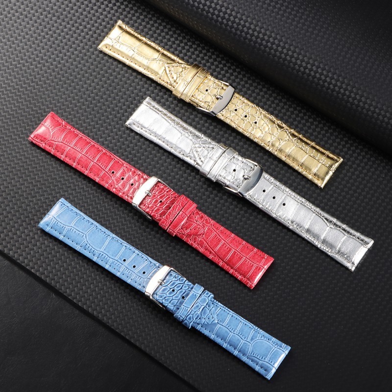 Dây đồng hồ da chống nước 18mm 20mm 22mm, da mờ cho cơ/thạch anh, nâu đen, mỏng mềm, kinh doanh cổ điển, nam nữ