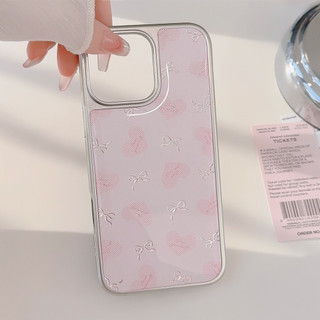 [Sheren] Ốp điện thoại Gilt Sweet Love Heart Bow Thích hợp cho i16 15 14 13 12 11 pro max Vỏ bảo vệ chống sốc