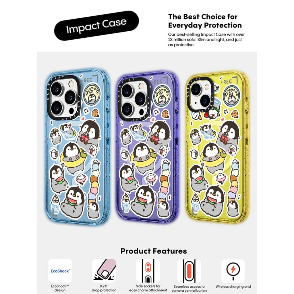 CASETiFY X Diamooo Dán Ốp Lưng Đen Peach Haze Cotton Kẹo Bộ Sưu Tập Màu Sắc Trong Suốt Cứng Ốp Lưng Tác Động Cho Apple IPhone 12 13 14 15 16 Pro Max Plus Có Hộp