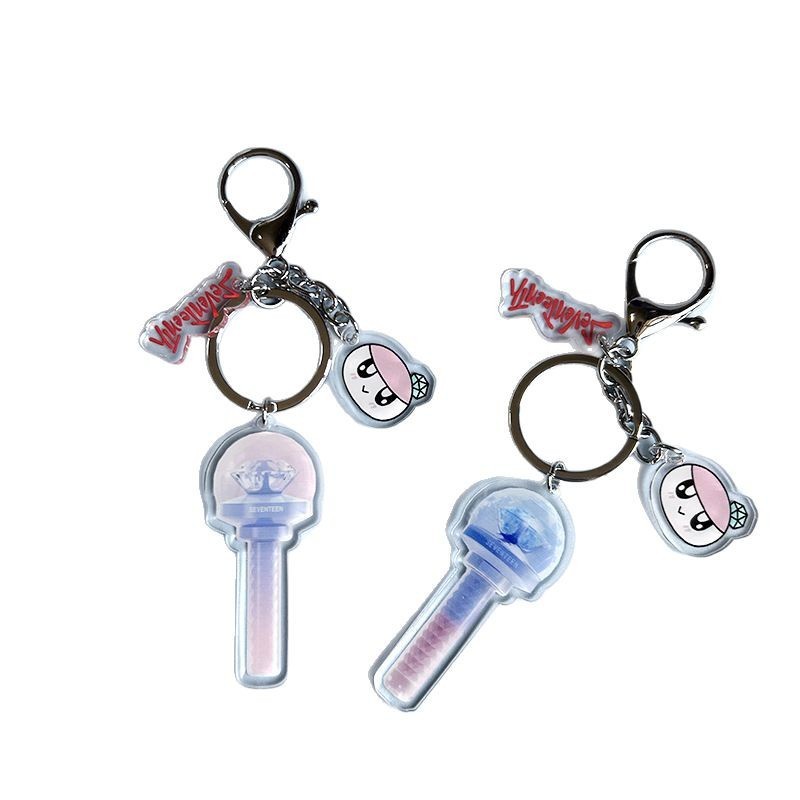 Mười bảy kỷ niệm mười năm Light Stick Acrylic Móc chìa khóa JEONGHAN BULE HỒNG Móc khóa SPIL THE FEELS Shohikigen Móc khóa trong suốt treo nhẫn chìa khóa thần tượng YM