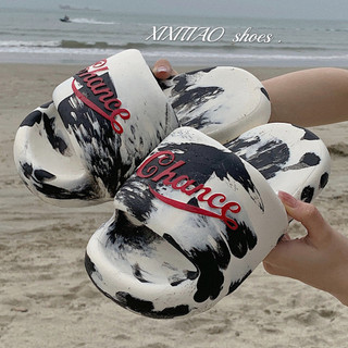 Xixitiao Dép Lê Mùa Hè Dành Cho Nữ Chất Liệu Eva Đế Dày Kiểu Mỹ Màu Đen Trắng