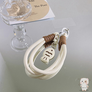 【Chamvn】Ốp lưng điện thoại dệt mặt dây chuyền ngắn hình máy ảnh dây đeo điện thoại hình cá nhỏ hình mèo