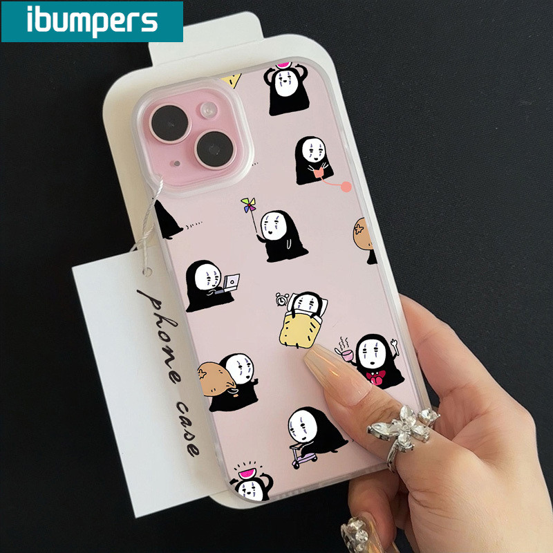 ibumpers Ốp Lưng iPhone Cute Anime No Face Họa Tiết Ốp Điện Thoại Trong Suốt Mềm TPU nhám Mờ Mềm Chống Sốc Chống Bẩn Cho Iphone 16 15 14 12 13 11 Pro Max IP 7 8 Plus X XS XR