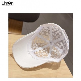 Mũ Mũ lưỡi trai thêu hoa cúc nhỏ mùa xuân và mùa hè đáng yêu ngọt ngào Phong Cách Hàn Quốc cho nữ Mũ lưới lưỡi vịt che nắng ren thoáng khí