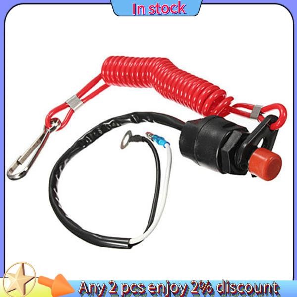 Còn hàng-Boat Motor Công tắc dừng bắn khẩn cấp cho Yamaha / Tohatsu Outboard Stop Kill Switch Cut Off Switch với dây buộc dây buộc an toàn