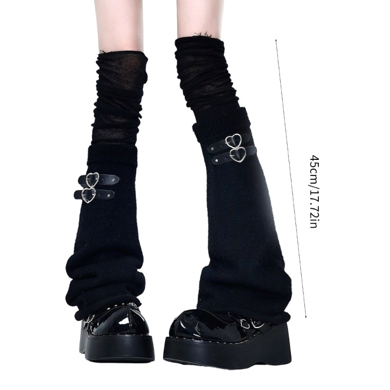 Vic Buckled Belt Over the Knee Leg Warmers Flared Thigh Foot Covers dành cho nữ