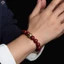 Vòng tay Cinnabar khoáng chất tự nhiên Vòng tay bùa hộ mệnh Đá nguyên bản Cát pha lê Mười hai cung hoàng đạo Mới