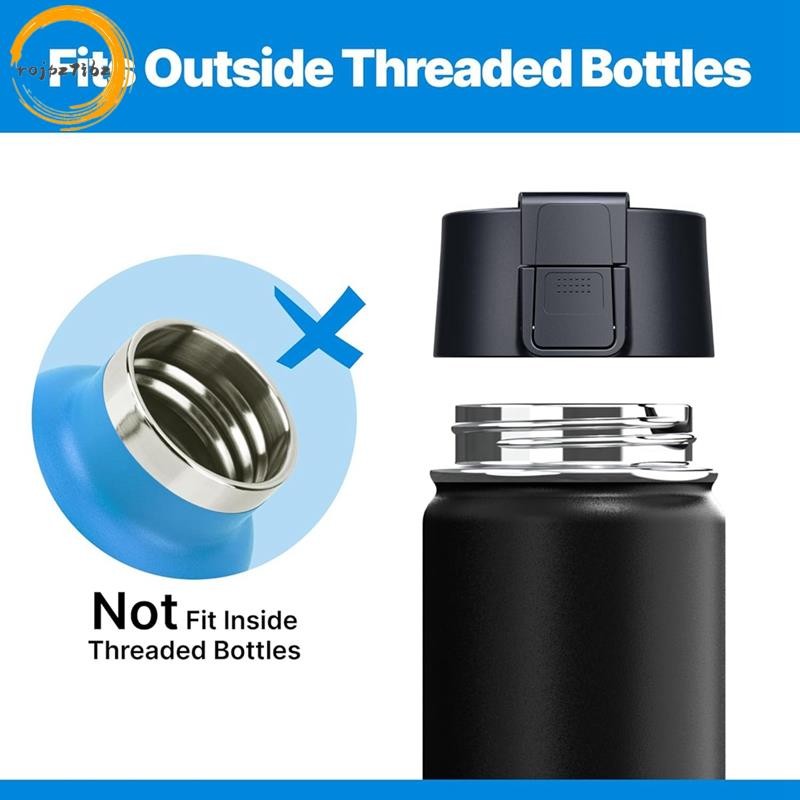 Nắp thay thế lật tự động cho bình thủy tinh 12 16 18 20 32 40 64oz Chai miệng rộng, Nắp nắp thay thế có khóa nút
