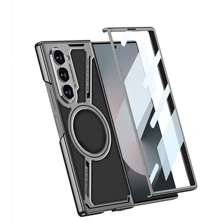 Bao da từ tính họa tiết hình chữ Z Samsuang Galaxy Z Fold 6 Z Fod 5 Mạ không dây viền kính cường lực Phim Casig