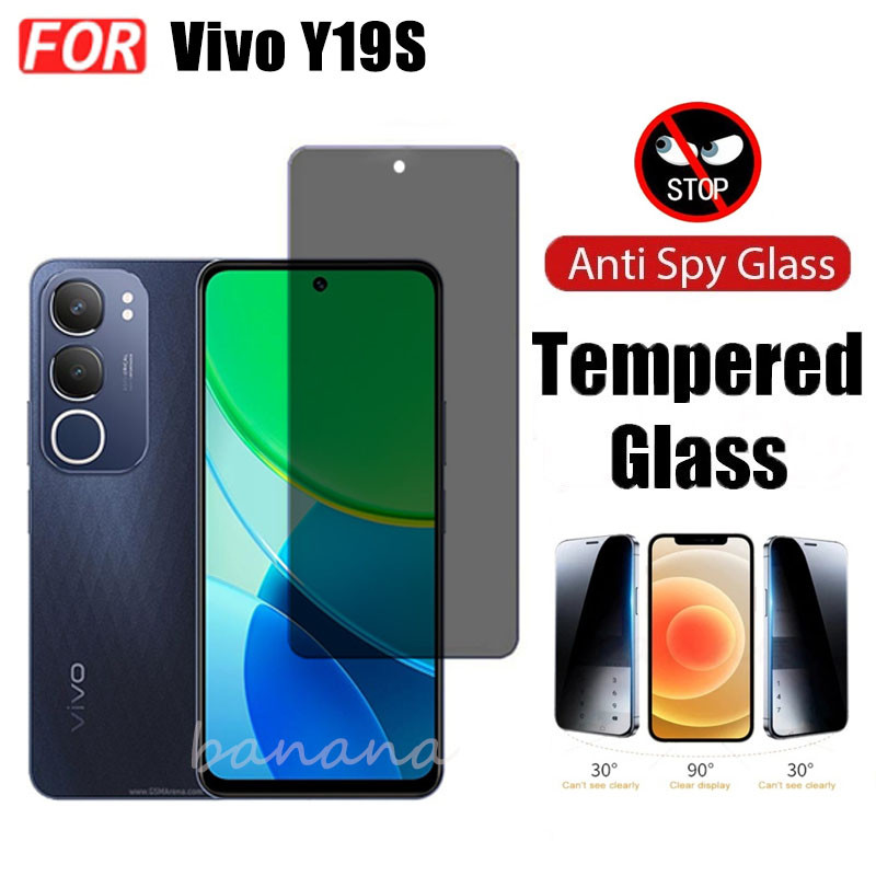 Ốp điện thoại trong suốt bằng silicon mềm TPU 3 trong 1 Vivo Y19S Y18 Y18E Y28 4G Y03 có vỏ bảo vệ Camera + Kính cường lực riêng tư + Phim mặt sau