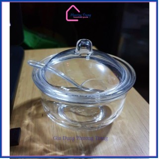 Hũ gia vị có nắp đậy và muỗng trong suốt đựng sa tế bàn quán ăn chất liệu nhựa - Phương Trang