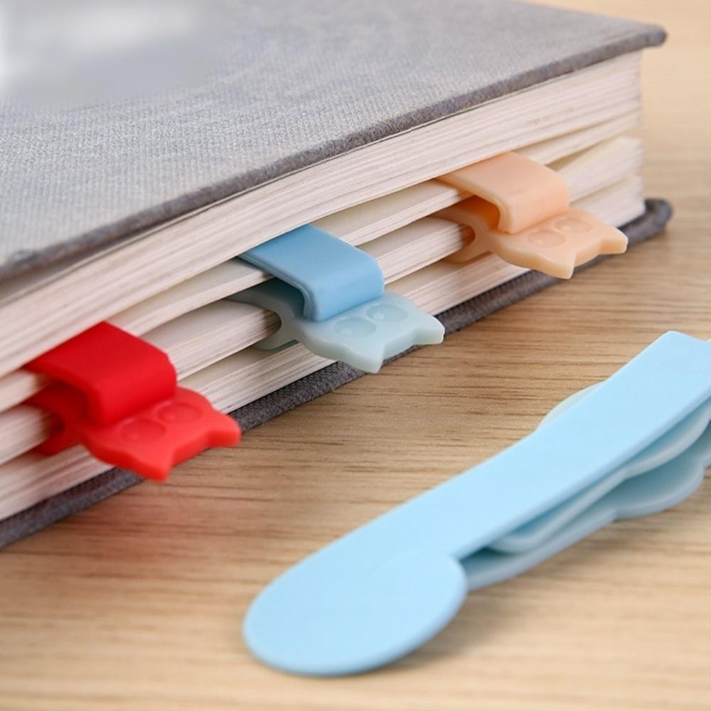THFENG 1 / 3 Dấu Sách, Silicone Tự Động Theo Dõi Bookmark Clip, Sách Sáng Tạo Phụ Kiện Dự Phòng Mèo Dễ Thương Notebook Trang Chia Cho Người Yêu Đọc Sách