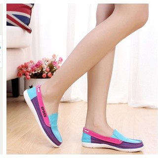 Giày slip on walu canvas loafer women cao cấp, giày lười nữ cross bằng vải kaki bền nhẹ nhiều màu