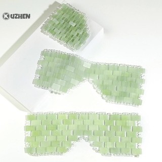 Kuzhen Mặt nạ đá ngọc bích mát lạnh thư giãn mắt, hỗ trợ ngủ sâu, dụng cụ chăm sóc mặt