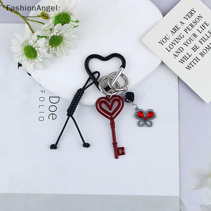 Fashionangel Ngọt Ngào Trái Tim Tình Yêu Móc Khóa Nữ Nơ Đỏ Ba Lô Vòng Chìa Khóa Quyến Rũ Trang Trí Túi Cặp Đôi Mặt Dây Chuyền Handmade Trang Sức Quà Tặng VN