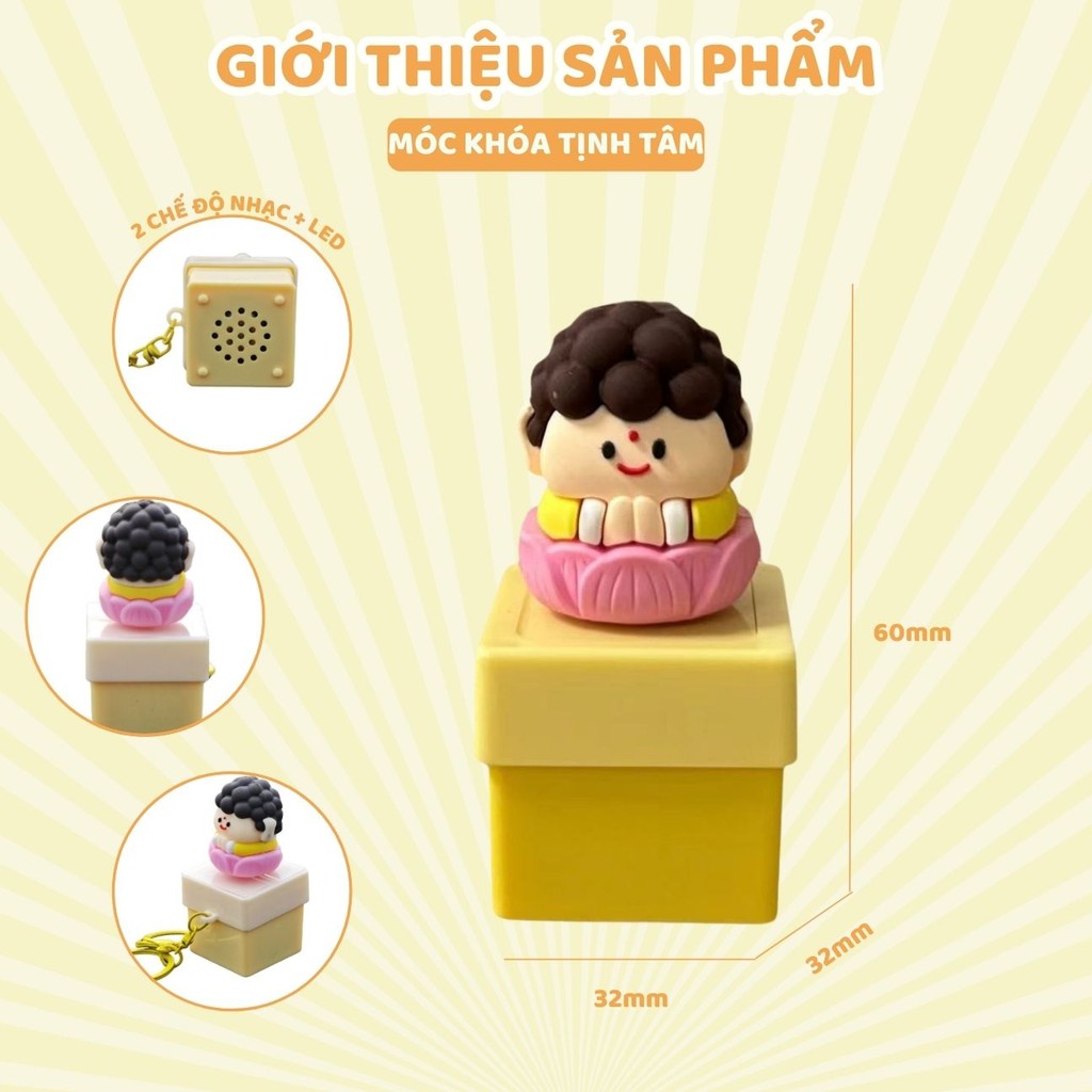 Móc Khóa Tịnh Tâm A Di Đà Có 2 Chế Độ Bài Hát Tiếng Việt Kèm Led Sáng Vui Nhộn,Xả Stress