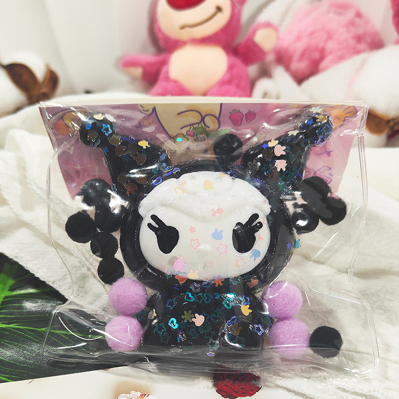 Sanrio Hoạt Hình Dễ Thương Kuromi Bóp Đồ Chơi Blingbling Chống Căng Thẳng Đồ Chơi Người Lớn Silicone Pinch TPR Mềm Giải Nén Căng Thẳng Đồ Chơi Cho Trẻ Em
