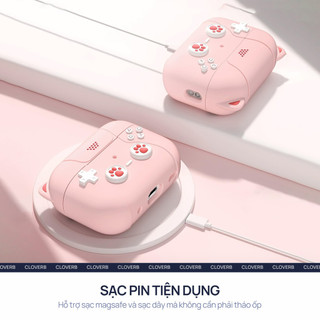 Ốp AirPods Pro 2 Silicon Hình Mèo Máy Game Kèm Móc Khóa Popkon