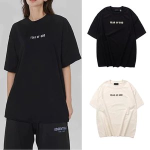 * * * Chất lượng cao * * FG High Street Main Line ESS Chữ nhiều lớp Jerry Cùng phong cách Tay ngắn Cặp đôi mặc dạo phố dáng rộng T