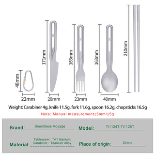 Boundless Voyage Titan Thìa Nĩa Đũa Bộ Cắm Trại Ngoài Trời Siêu Nhẹ Dao Kéo Cho Súp Bữa Ăn Di Động Bộ Đồ Ăn