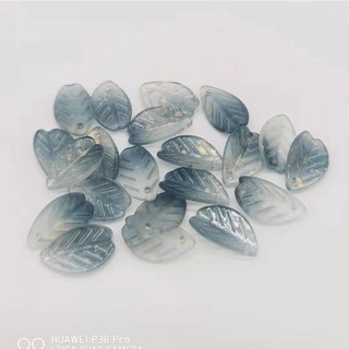 [Thủy tinh màu] 20 chiếc 11x18mm Mimosa men cánh hoa lá lá tự làm chất liệu làm kẹp tóc thủ công tự làm diy REfL IWC0