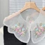 OXXGGKAO Cổ giả Organza nữ đa năng có hoa thêu và đính cườm