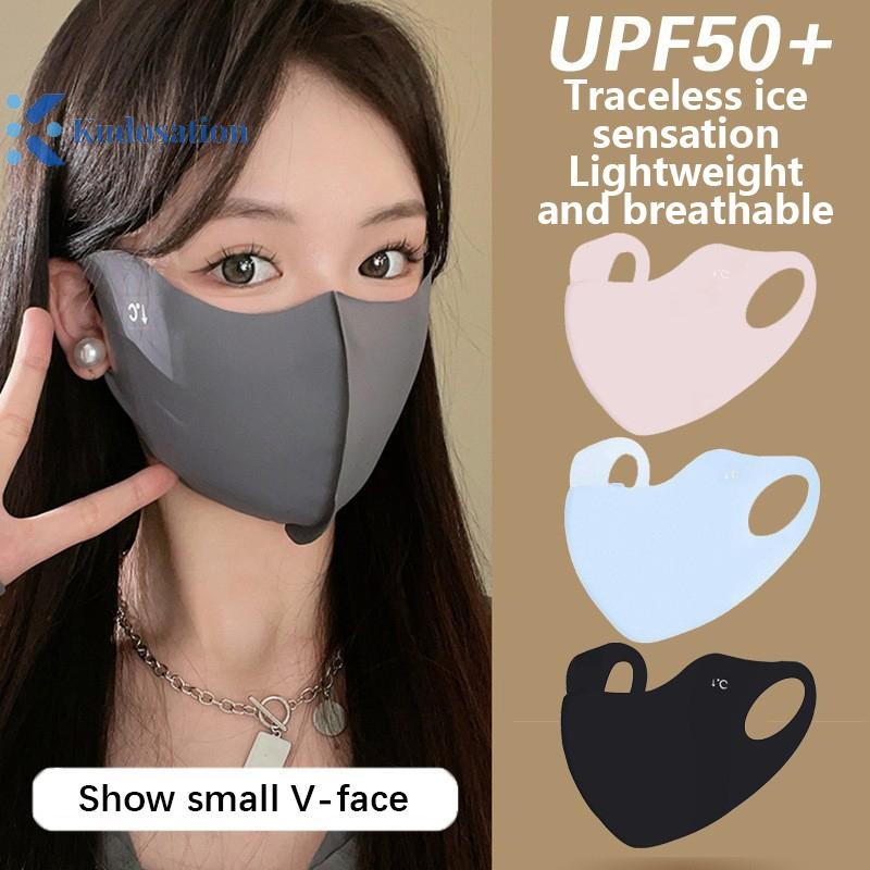 Kudosation UPF50 + Chống tia cực tím Mặt nạ axit Hyaluronic có thể giặt được Chạy bộ ngoài trời Đi xe đạp Thể thao Mặt nạ chống nắng