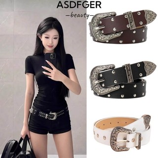 Thắt lưng đinh tán ASDFGER, Thắt lưng Punk hợp thời trang cổ điển, Thắt lưng da PU đa năng Y2k Gothic