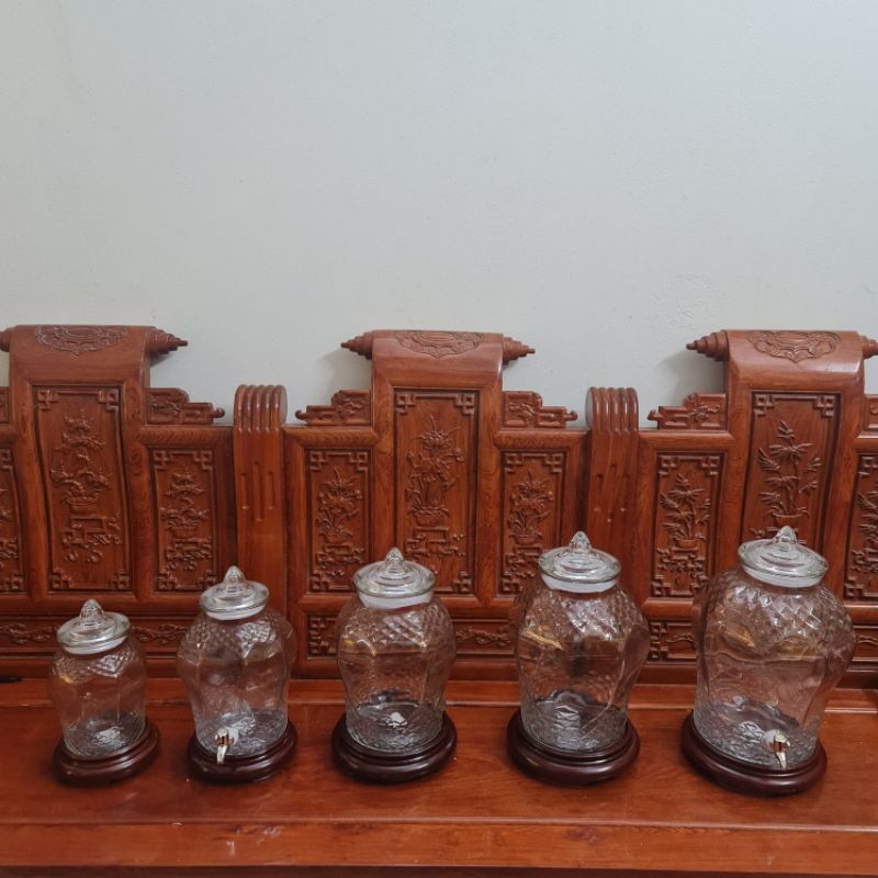 Bình Ngâm Rượu Kim Cương Thủy Tinh 6L Không Vòi